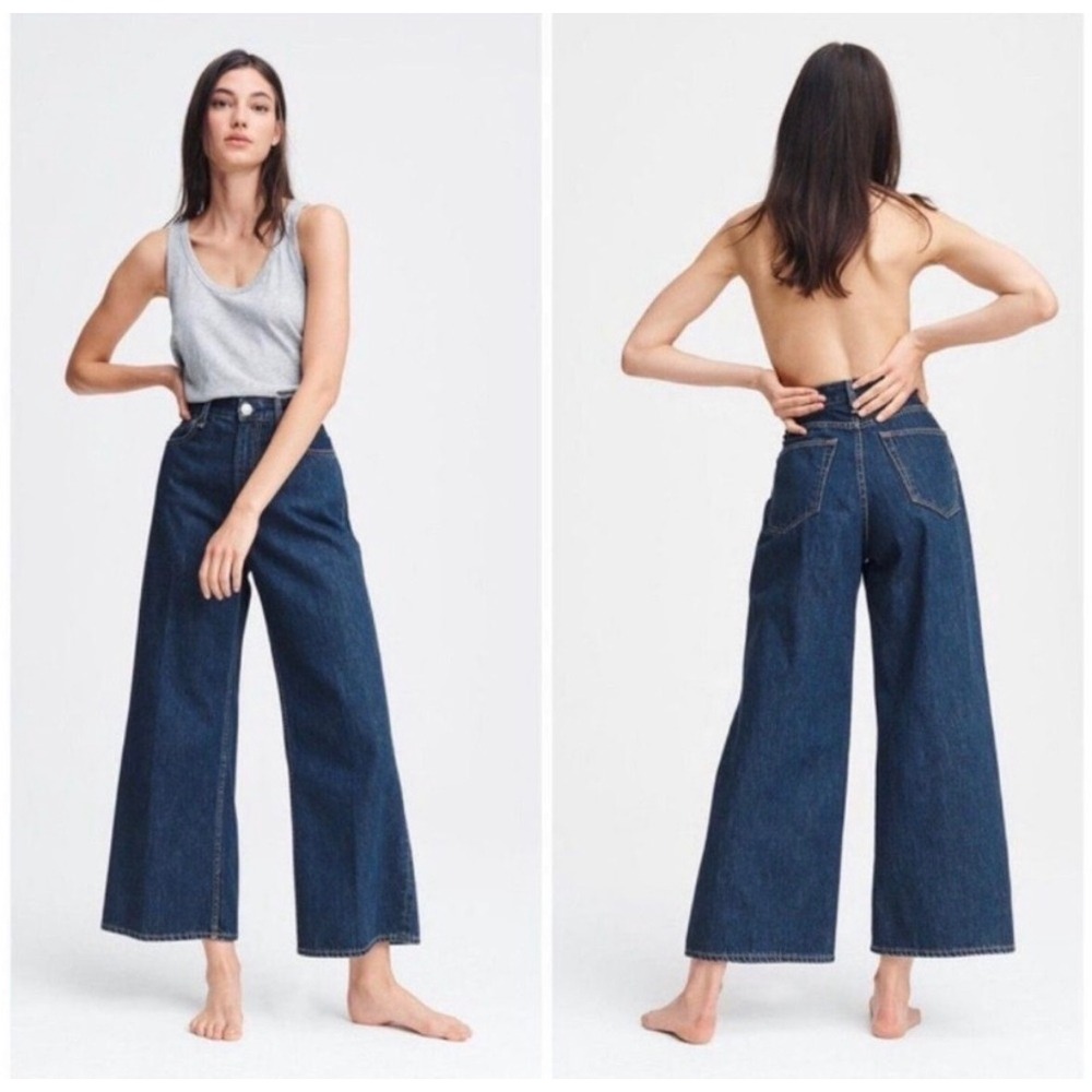 Rag & Bone Ruth Super High-Rise Ankle Wide Leg Jeans Cote D'Azur 30